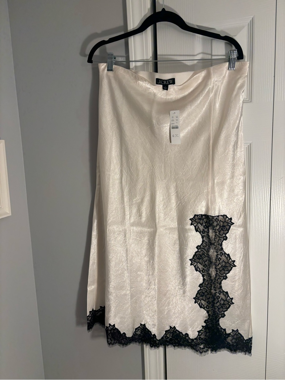 J.Crew Ivory Satin-Like Shell skirt